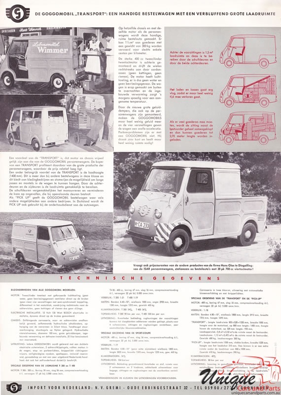 1961 Glas Goggomobil Brochure Page 6